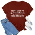 thumbnail image 2 of Women's Solid Color Casual Fashion Letter Printed Round Neck Short Sleeved T Shirt Top, 2 of 2