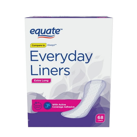 Equate Everyday Liners Extra Long Unscented 68 ct