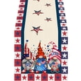thumbnail image 2 of 4th of July Table Runner,Patriotic Flag Star Pattern Table Mat | Memorial Day Decorations - 250th Anniversary Fourth of July Kitchen Dining Table Decoration,72x13 Inch, 2 of 8