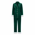 thumbnail image 2 of GPOECD Christmas Pajamas for Family Two Piece Long Sleeve Lapel Top and High Waist Pants for Family Outfits Pajama Set Winter for Mom,Green,XL, 2 of 7