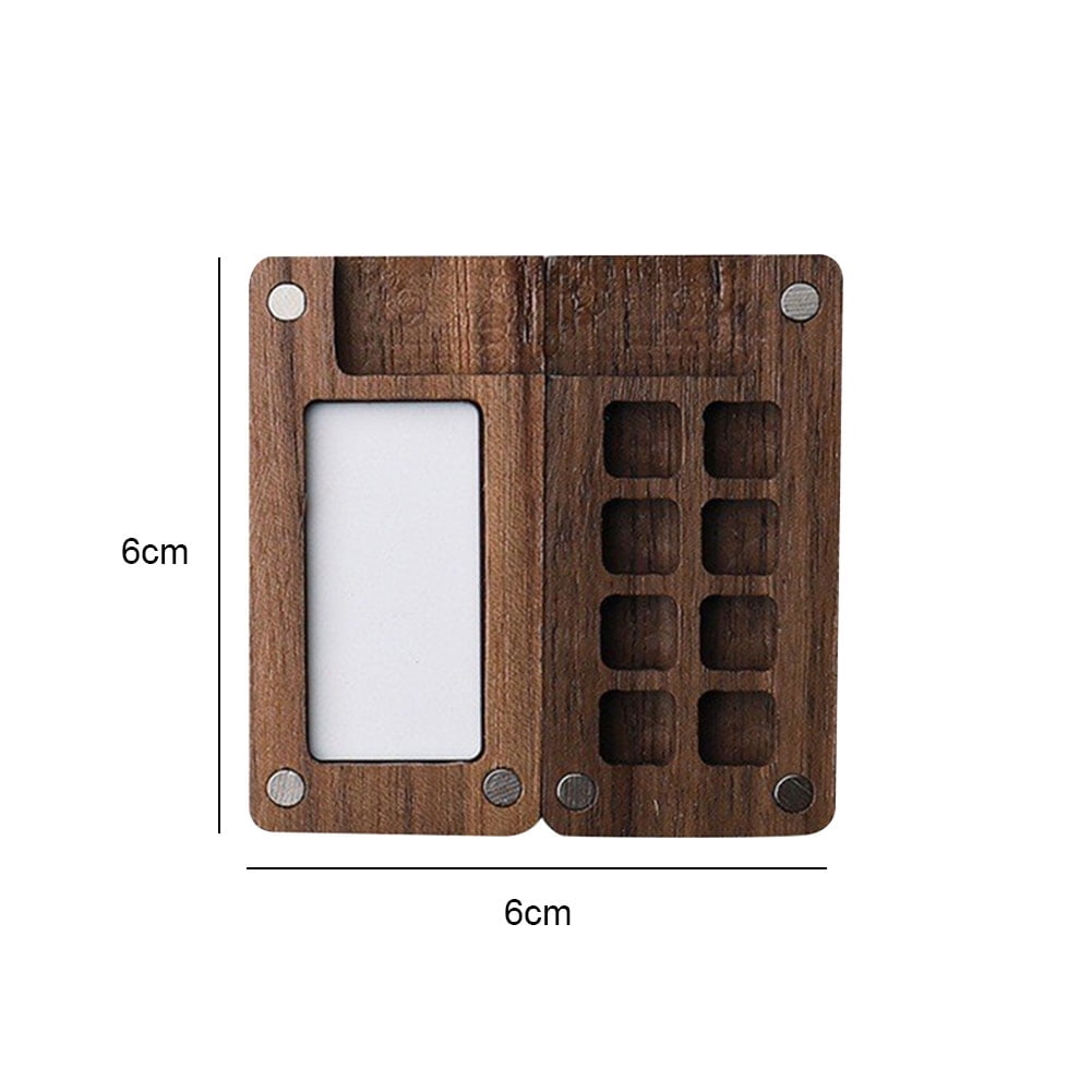 Ditregsr Travel Paint Palette Portable Watercolor Set Wooden Grid Paint Box (8 Grid)