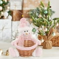 thumbnail image 1 of Cesta tejida,Adornos navideños con forma de cesta de dulces,Decoración navideña con cestas tejidas para fiestas,Contenedor de dulces multifunción fácil de usar,Decoración de mesa Lindo y, 1 of 8