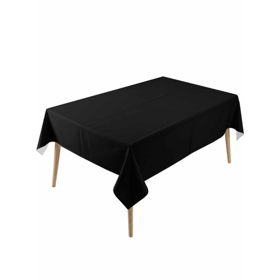 Black Table Cloth, Pure Black Waterproof Tablecloth for Rectangle Tables, Reusable Washable Fabric Table Cover for Restaurant Kitchen Dining Tables 60"x120"