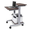 thumbnail image 5 of Stand Up Desk Store Rolling Adjustable Height Two Tier Standing Desk Computer Workstation (Silver Frame/Dark Walnut Top, 24" Wide), 5 of 6