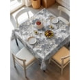 thumbnail image 6 of Spring Botanical Table Cloth, Waterproof Tablecloth for Square Tables, Country Floral Leaves Gray Brown Reusable Washable Fabric Table Cover for Restaurant Kitchen Dining Tables 60"x60", 6 of 9