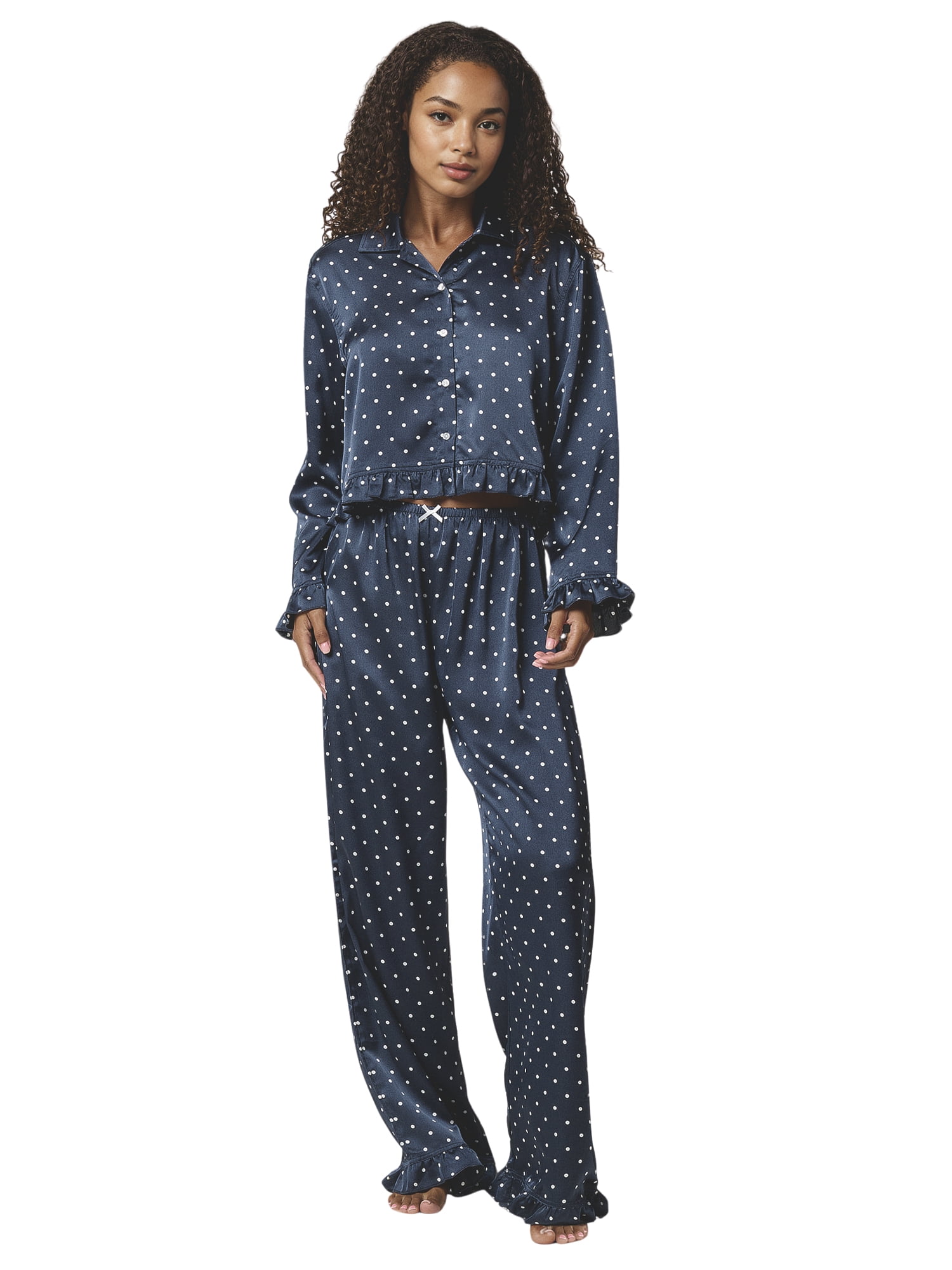Mills by Millie Bobby Brown Women's Satin Woven Pant with Ruffle, Sizes XS-XXXL