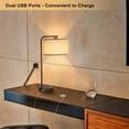 thumbnail image 3 of Table Lamps Set of 2, Fully Dimmable Bedside Lamp with Dual USB Charging Ports, Modern Nightstand Lamps with Linen Fabric Shades, Tall Desk Lamp for Bedroom, Living Room, Office, LED Bulb Included, 3 of 13