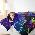 thumbnail image 4 of Manfei 3D Gamepad Bedding Comforter Set for Teens, Neon Purple Spider Web Twin Comforter Sets, Modern Video Game Reversible Bedding Set, Super Cozy Room Decor, 2-Piece, 4 of 8