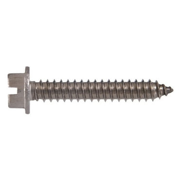 Hillman 5204052 No. 12 x 1.5 in. Slotted Hex Washer Head Zinc-Plated Stainless Steel Sheet Metal Screws