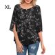 thumbnail image 3 of Qarigey Camisa de mujer Estampado de media manga Top Camisa de mujer Estampado de medio cuello Blusa informal Prendas para la parte del cuerpo hoja negra negra XL, 3 of 5
