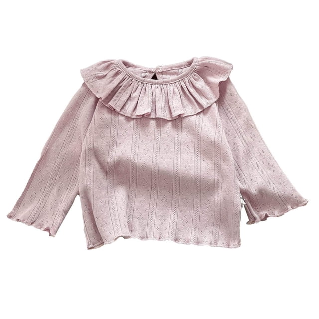 WEAIXIMIUNG Vêtements pour Filles Tout-Petits Haut Extensible Manches Longues