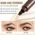 thumbnail image 4 of Eyebrow Pen, 4 Fork Tip Eyebrow for Natural Eyebrow, Hair Line, Beard Line, Waterproof & Sweat Resistant, Long-Lasting Makeup, 2 ml - Dark Brown, 4 of 10