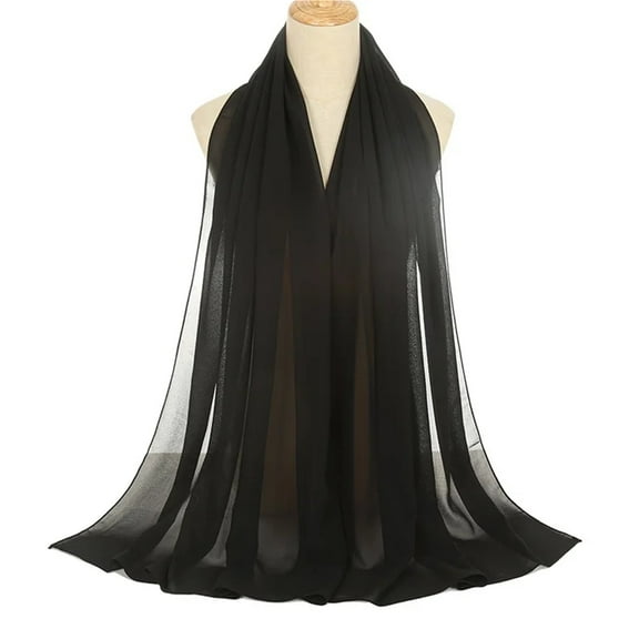 70*180cm Chiffon Hijab Shawls Scarf Women Solid Color Head Wraps Scarves Ladies Foulard Femme Veil
