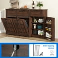 thumbnail image 3 of Dextrus Tilt Out Trash Can Cabinet with Drawers & Doors, Kitchen Cabinet for Double 10-gal Trash Bins Storage, Brown, 3 of 8