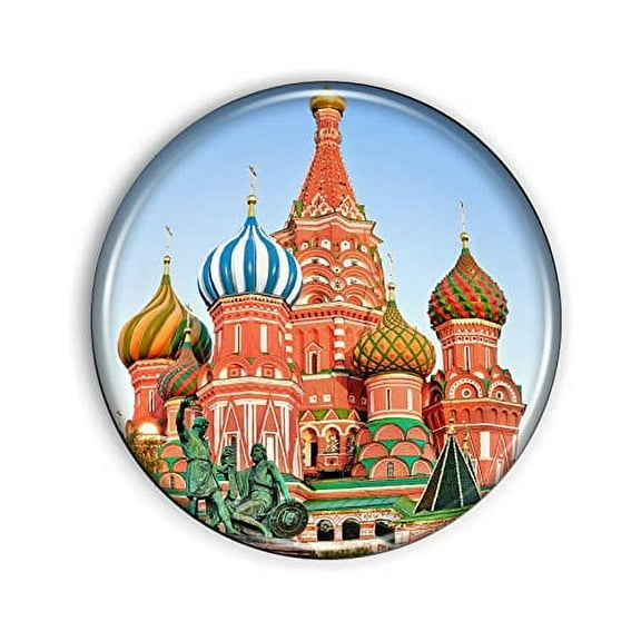 St. Basil Moscow Magnet Strong And Flexible St. Basil Moscow Refrigerator Magnet 1.1 Inch Epoxy Dome