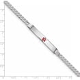 thumbnail image 3 of 14K White Gold Medical Red Enamel Flat Curb Link Id Bracelet (7 X 6.5) Made In United States xm591crw-7, 3 of 5