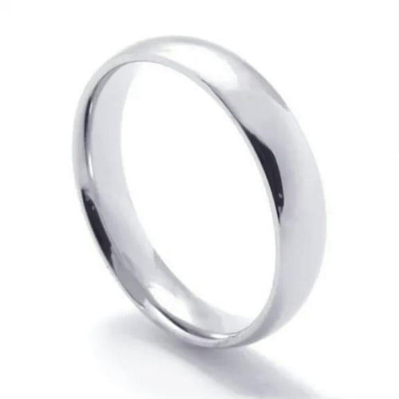4mm/6mm Silver Polished Band for Men's Women's 316L Stainless Steel Couple Rings