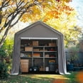 thumbnail image 2 of Quictent 8x12FT Carport Shelter with Roll-Up Mesh Windows & Reinforced Frame, Portable Garage Canopy for Motorcycle Storage, Silver Gray, 2 of 7
