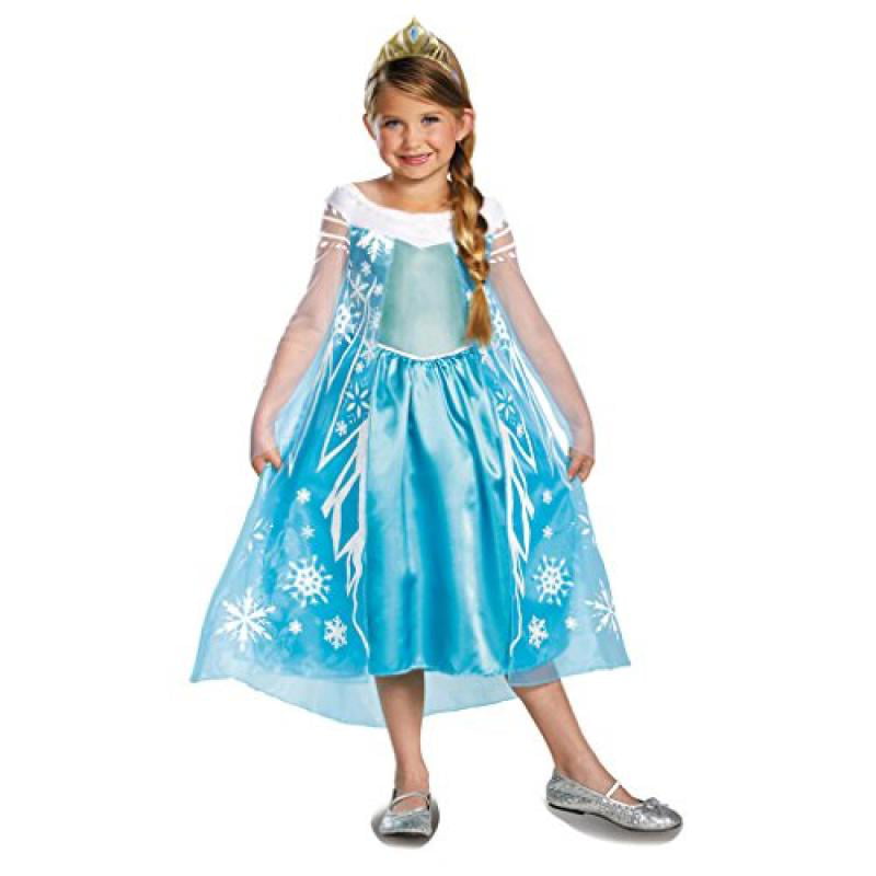 Girls Princess Jasmine Costume Children Deluxe Elsa Anna Moana Cinderella Aur... 