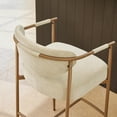 thumbnail image 4 of Spruce & Spring Modern Counter Bar Stool with Woven Strap Arms & Gold Metal Frame Set of 2, Oatmeal with Gold Frame, 4 of 14