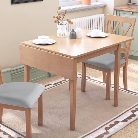 Miekor Furniture 29"- 45" Extendable Dining Table for 4, Folding Kitchen Table with Rubberwood Legs, Space-Saving Dinner Table for Living Room, Kitchen, Dining Room, Small Space (Only Table) 387A