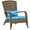 Brown & Sky Blue, variant on Outsunny Patio Wicker Adirondack Chair, Outdoor All-Weather Rattan Fire Pit Chair w/ Soft Cushions, Tall Curved Backrest and Comfortable Armrests for Deck or Garden, Cream White