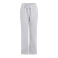 thumbnail image 6 of GEWSEY Women's Wide Leg Sweatpants Fleece Lined Baggy Straight Leg Lounge Pants Fall Outfits Athletic Joggers with Pockets (Grey, XXL), 6 of 7