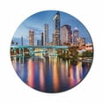 thumbnail image 1 of City Mouse Pad for Computers, Hillsborough River Tampa Florida USA Downtown Idyllic Evening at Business District, Round Non-Slip Thick Rubber Modern Mousepad, 8" Round, Multicolor, by Ambesonne, 1 of 2