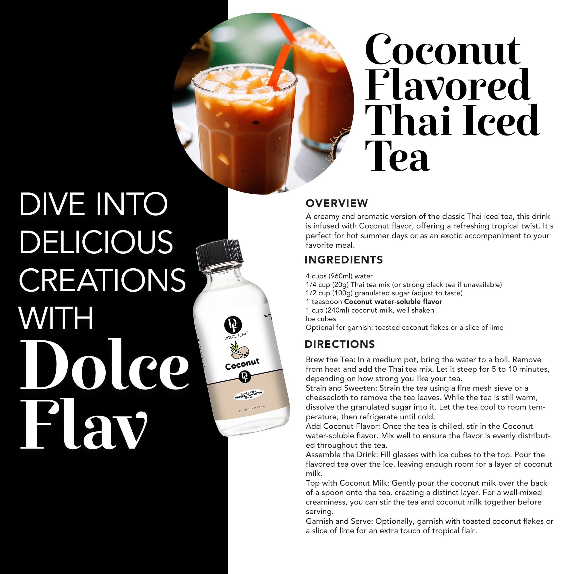 Dolce Flav - Coconut Extract Water Soluble 8 oz