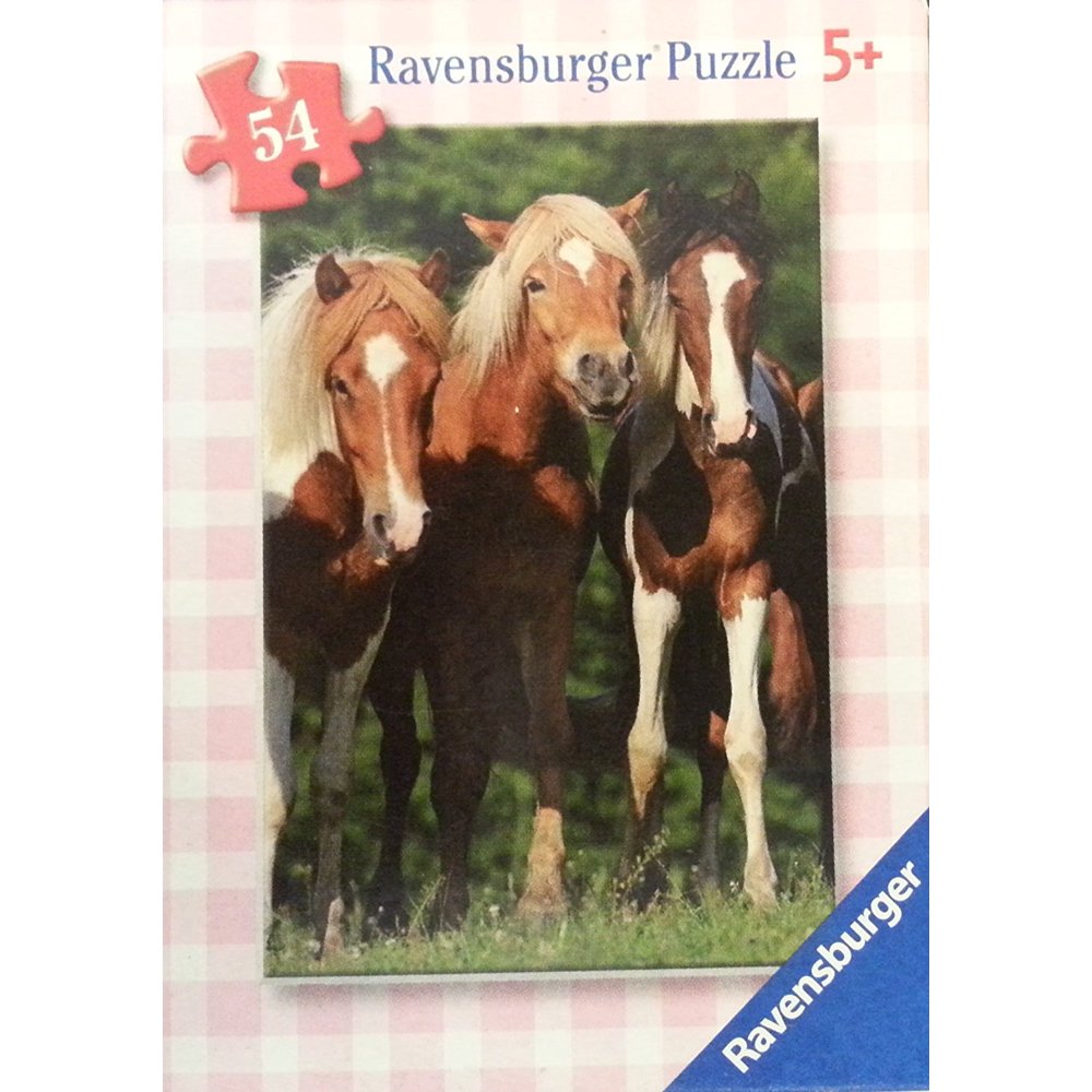 Horses Mini Jigsaw Puzzle 54 Piece Set of 3 Assorted Styles, 54 piece