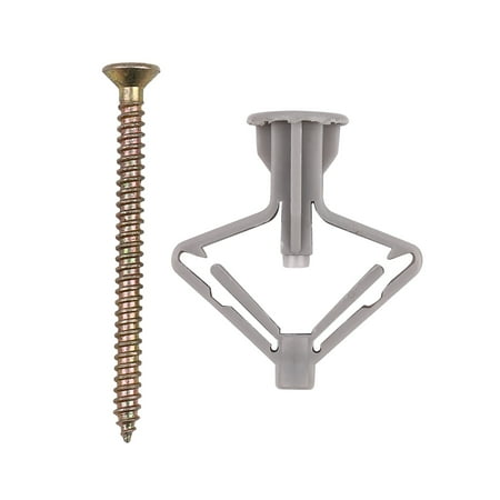 

100Pcs Toggle Plasterboard Anchor Plastic Expansion Tube Pipe Wall Anchors Plugs Expansion with Screw Kit