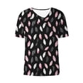 thumbnail image 4 of Favoffer Women's Printed Shirt Loose Tunic Short Sleeve Button Casual Daily Spring Summer Blouse, 4 of 5