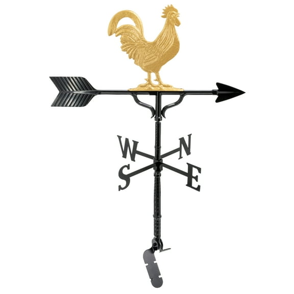 Montague Metal Products - 32" Aluminum Rooster Weathervane - Gold/Black