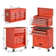 thumbnail image 7 of 24.5 Inch 2-IN-1 8-Drawer Rolling Tool Chest & Cabinet Large Capacity Tool Box with Lockable for Workshop Garage,Red, 7 of 7