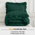 thumbnail image 7 of ANGENIA King Size Comforter Sets Dark Green, 3 Pieces Shabby Chic Farmhouse Ruffle Bedding Sets, Soft Lightweight Fluffy Microfiber Bet Set for All Season(104"x90" Comforter & 2 Pillowcases), 7 of 7