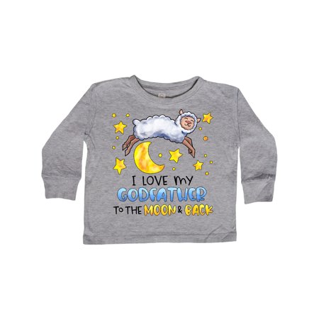 

Inktastic I Love My Godfather to the Moon and Back Cute Sheep Gift Toddler Boy or Toddler Girl Long Sleeve T-Shirt