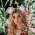 thumbnail image 4 of WEUVEB Multi Color Cute Mouse Ears Headband for  Parties Adjustable Cloth Cosplay Accessory 2pcs, 4 of 6