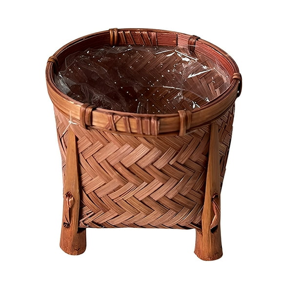 Handcrafted Small Trinkets Basket Wicker Plant Holder Artificial Flowers Holder Basket Home Decoration Flower Pot Stand