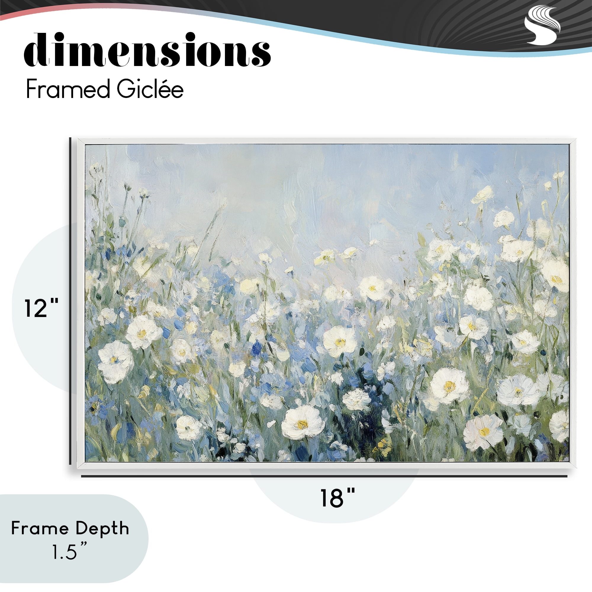 Stupell Industries Meadow Foliage Dream White Framed Giclee Art, design by Petal Prints Design