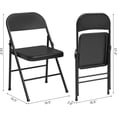 thumbnail image 2 of Qinaqin 4 Pack All-Steel Folding Chairs con Backrest Resistente Metálico Plegable cm de Profundidadining Chair Set Alturaold Up to 350 LBS Negro Portátil para Adults Indoor y Outdoor Events, 2 of 7