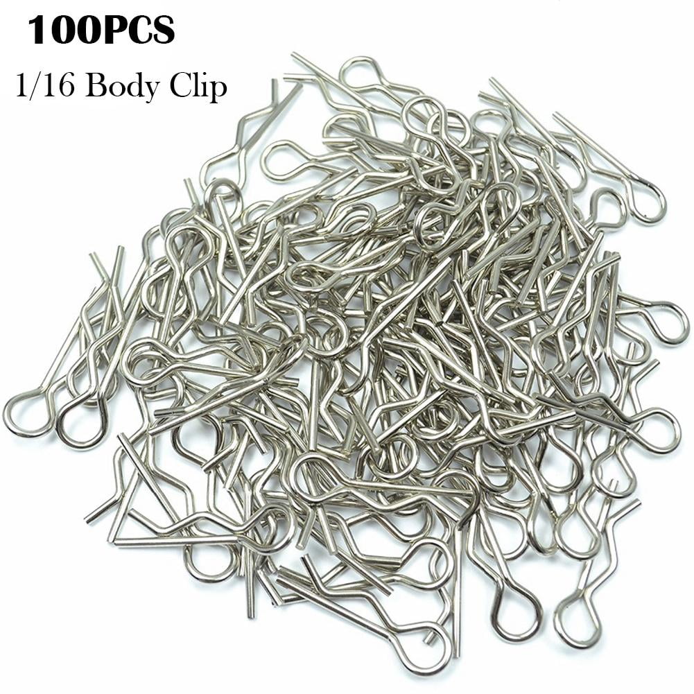100pcs Stainless Steel Body Shell Clips Pin for RC 1/16 Model Car HSP Redcat New 