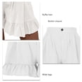 thumbnail image 4 of Mujer Pantalones cortos de verano Cierre de botones Volantes Dobladillo Piernas anchas Casual Pantalones cortos para uso diario, 4 of 6