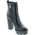 thumbnail image 6 of Static Footwear Latavia 3 Womens Chunky Heel Lug Sole Zip Up Platform Ankle Booties, Black Pu, 10, 6 of 7