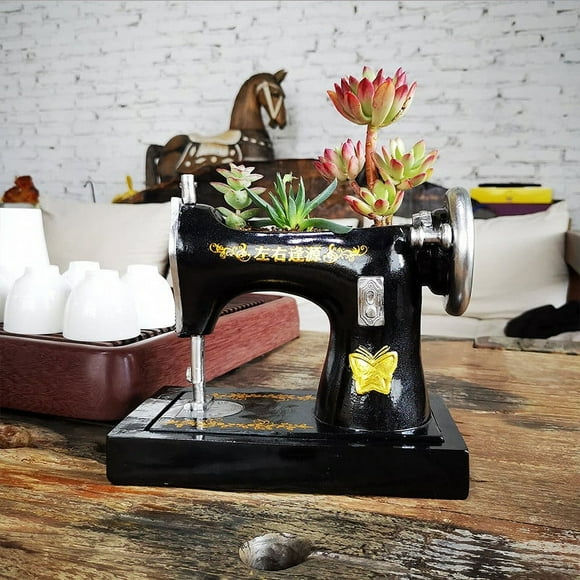 Usmixi Sewing Flower Pot Resin Succulent Flower Pot Desktop Decoration Indoor and Outdoor Orchid Home Cactus Office Balcony Decoration