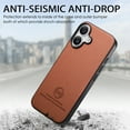 thumbnail image 5 of Case Designed for iPhone 16 Plus, Fabric Texture Back +TPU Frame, Luxury Ultra Slim Shockproof Drop Protective Lightweight Anti-Slip Anti-Scratch Back Case Cover for iPhone 16 Plus, Brown, 5 of 9