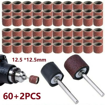 

BAMILL 60pcs 12.5mm *12.5mm 60- 600grit Sanding Belts + 2pcs 1/2 Rubber Mandrel
