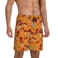 thumbnail image 2 of Naloa Mushroom Men's Short Pajama Pants, Lounge Comfort Shorts with Elasticized Waistband and Side Pockets - Medium, 2 of 9