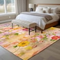thumbnail image 4 of 5'x8' Area Rugs, Spring Floral Indoor Outdoor Area Rug for Living Room Bedroom, Watercolor Elegant Summer Flowers Botanical Washable Bathroom Rugs Kitchen Floor Carpet Mats Home Decor Aesthetic, 4 of 8