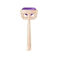 thumbnail image 3 of ANGARA Natural Bezel-Set Solitaire Cushion 3.1 ct Amethyst Ring in 14K Rose Gold for Women (Size-9mm) | February Birthstone, Birthday, Anniversary, Jewelry Gift for Women | Natural Amethyst Ring, 3 of 9