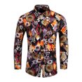 thumbnail image 1 of Camisa estampada para hombre, camisa de temperamento ajustada, camisa informal de manga larga con solapa Floral para hombre, camisa de talla grande versión coreana para hombre Pompotops  oipoqjl50376, 1 of 8